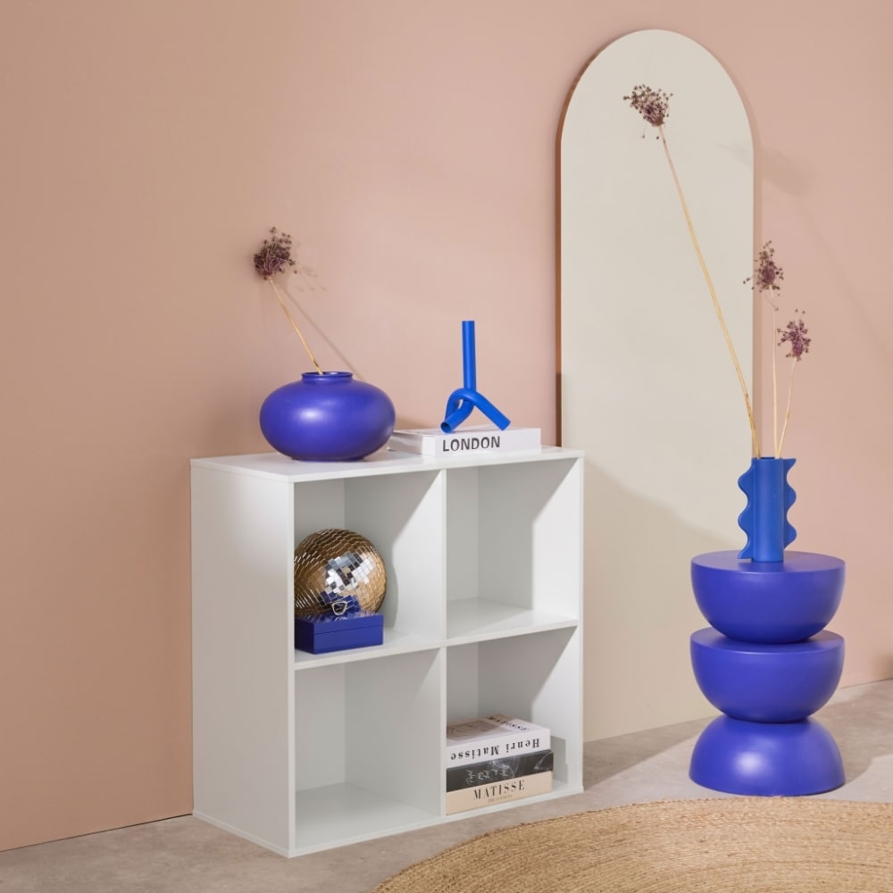 sweeek Aufbewahrungsmodul mit weißem Holzdekor und 4 Fächern style modern - Spanplatte