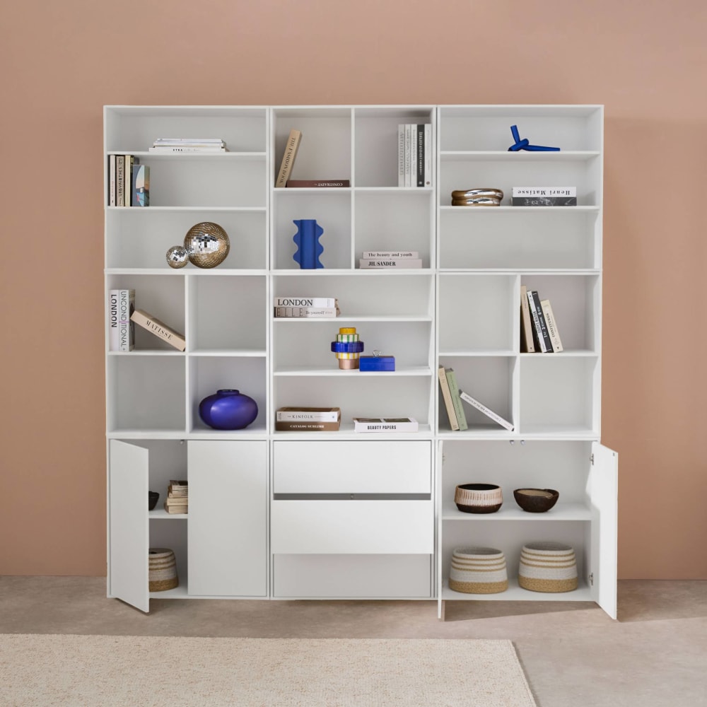 Modulares Regal weißes Holzdekor 9 Elemente - Maisons Du Monde