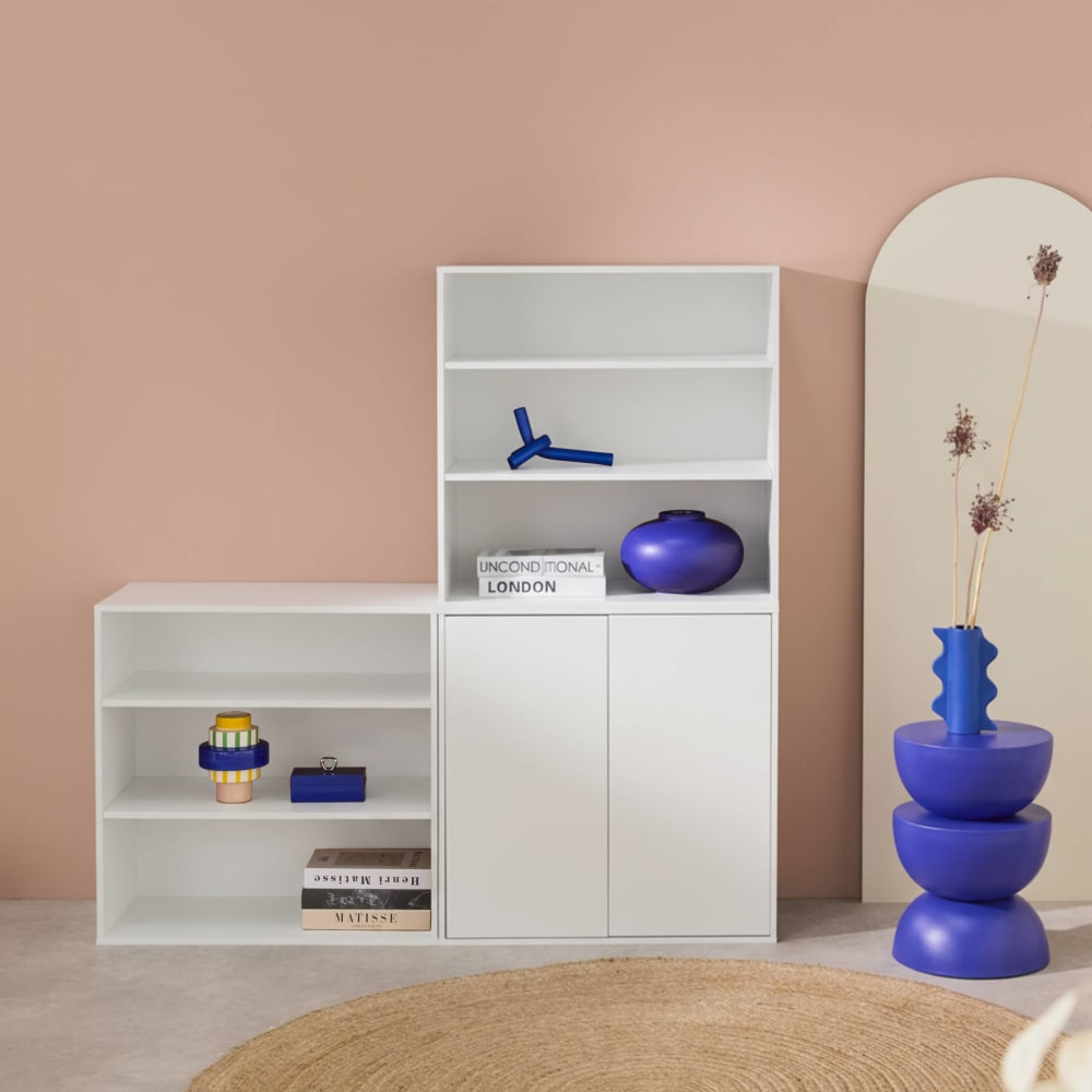 Modulares Regal 3 Elemente Holzdekor weiß - Maisons Du Monde