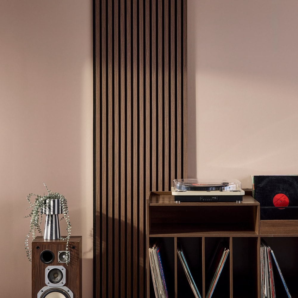 Set de 2 panneaux muraux acoustiques décoratifs noyer