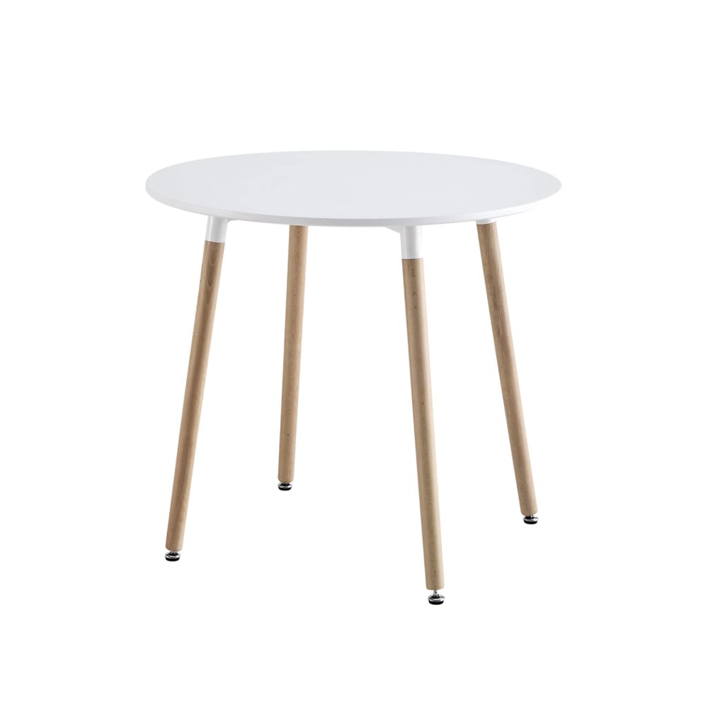 sweeek Runder Tisch Ø80cm weiß Holz und MDF style modern - Stahl