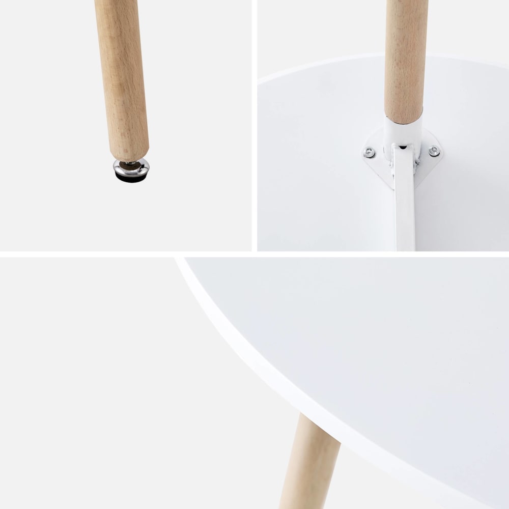 Runder Tisch Ø80cm weiß Holz und MDF - Maisons Du Monde