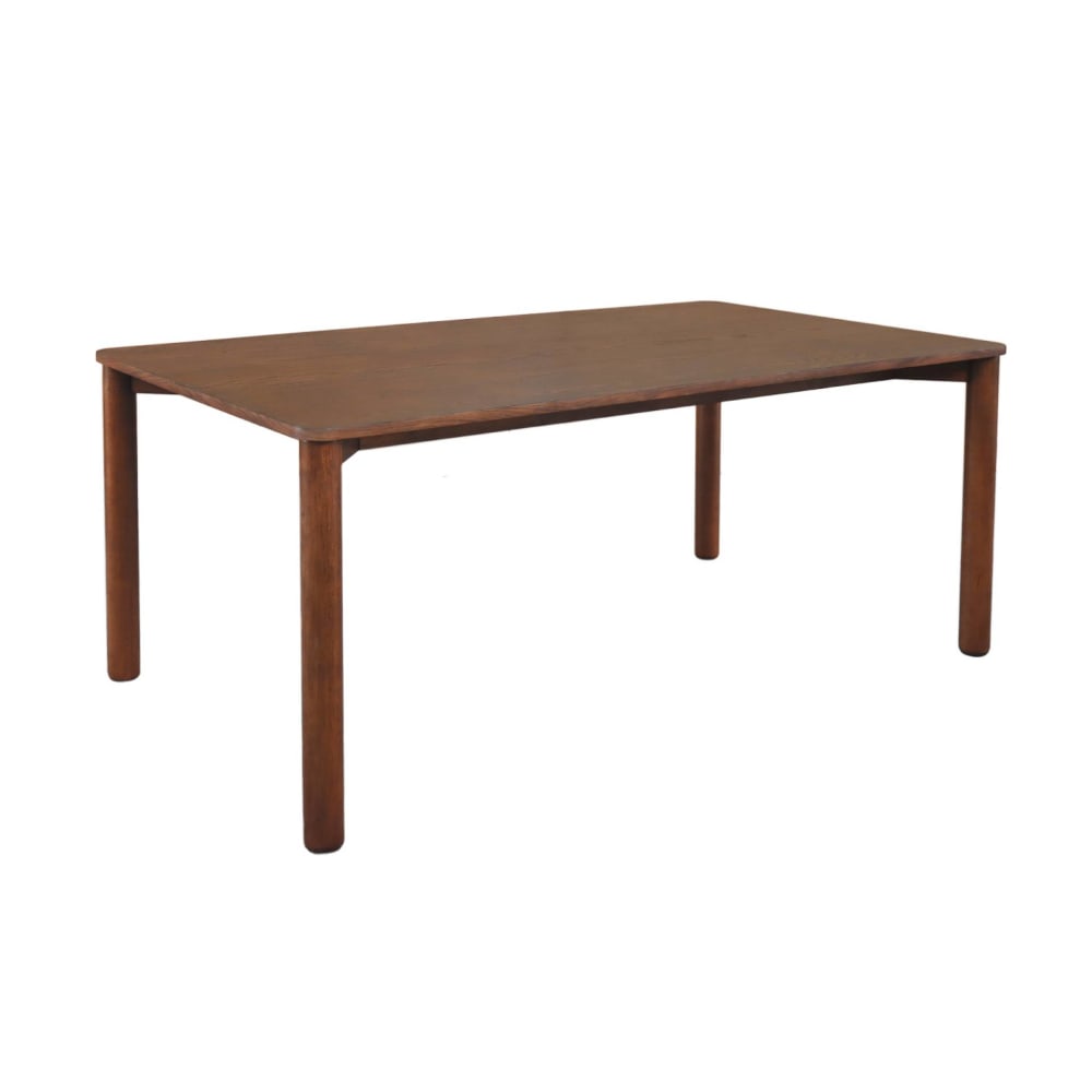Table à manger rectangulaire bois d'hévéa et placage chêne noyer 6