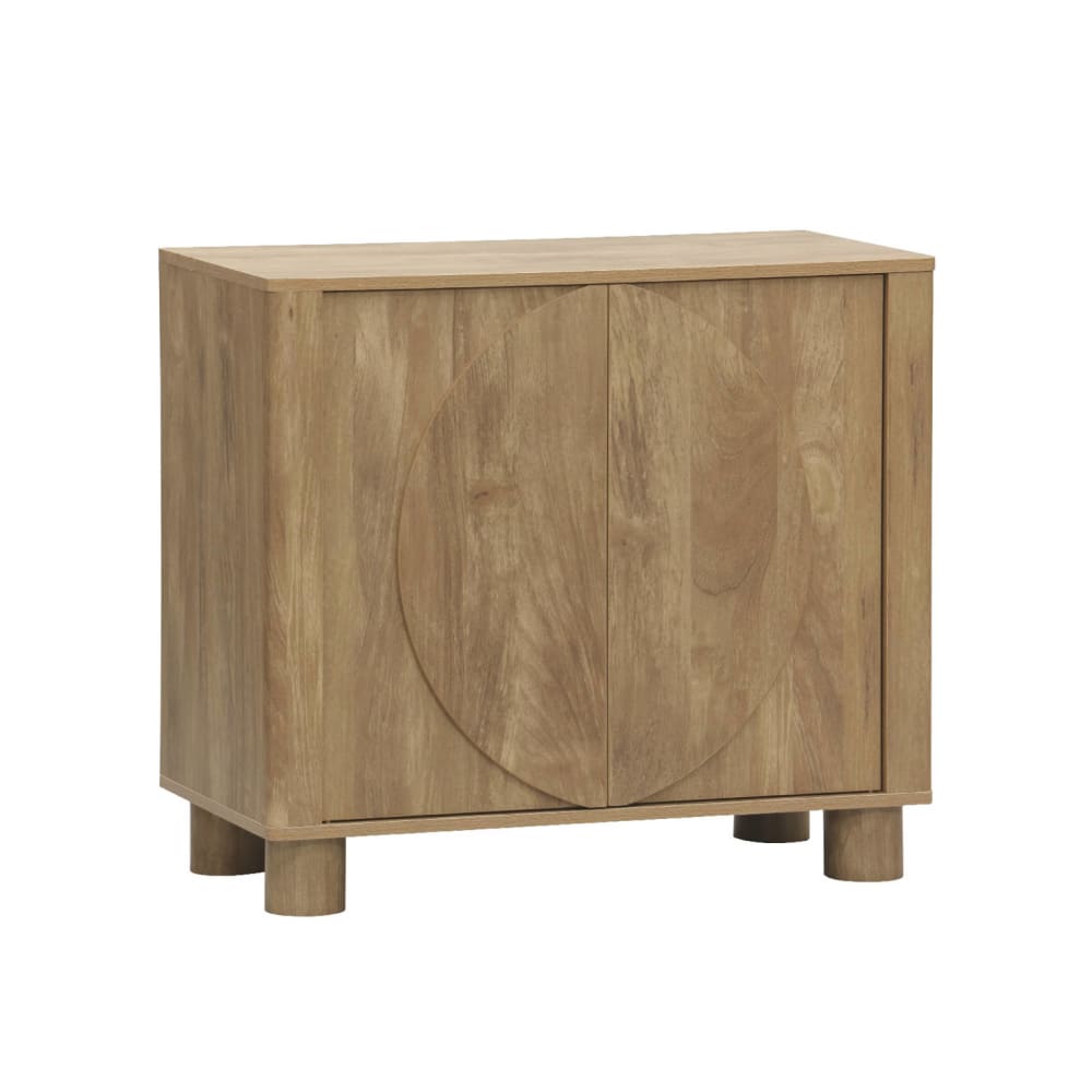 Exotisches Sideboard mit Mangoholzoptik und 2 Türen 80 cm -