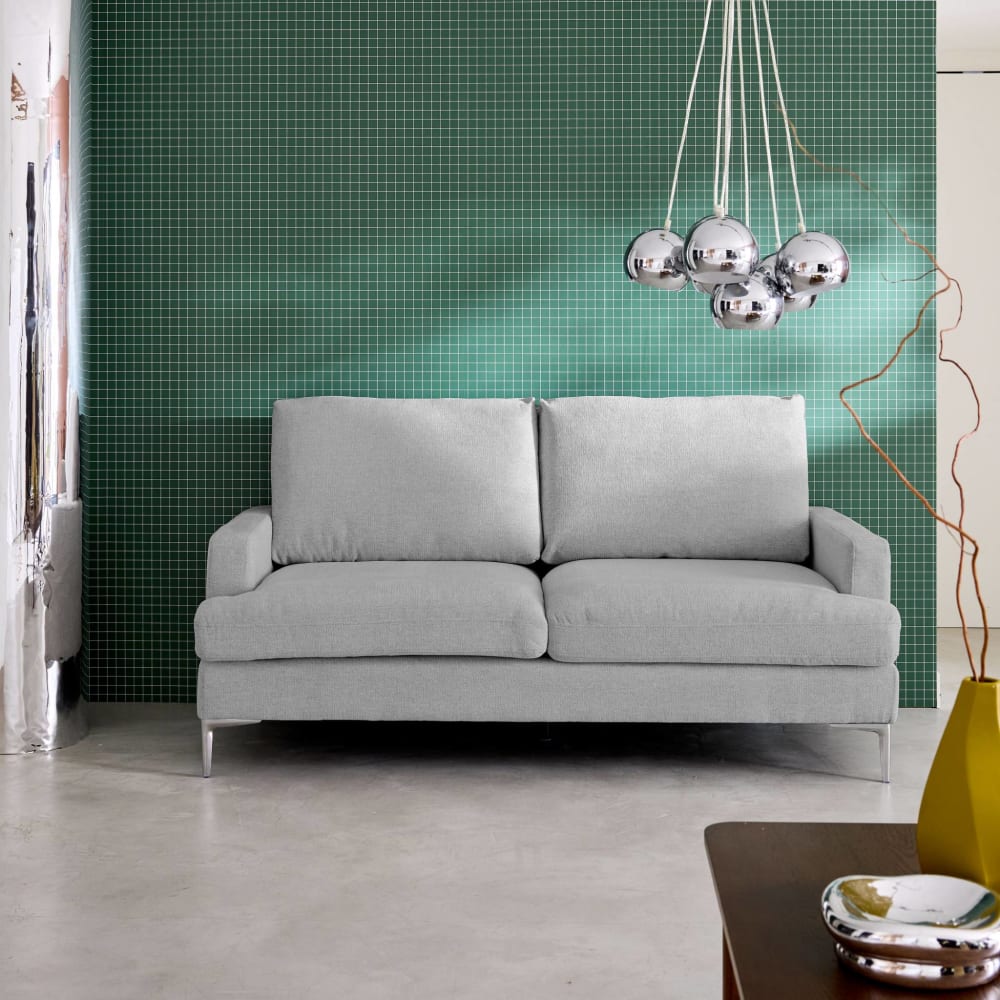 Canapé 3 places tissu gris clair