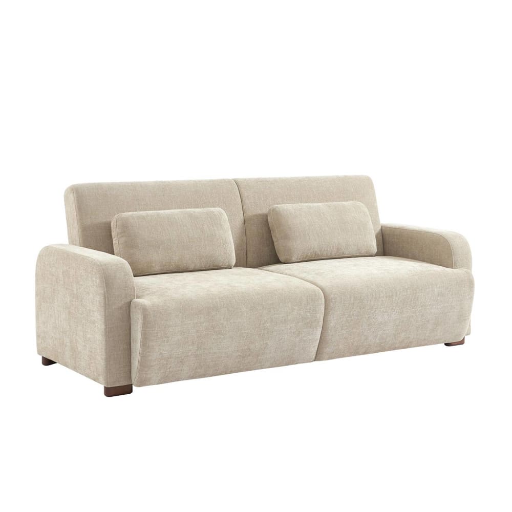 Canapé convertible 3 places tissu beige