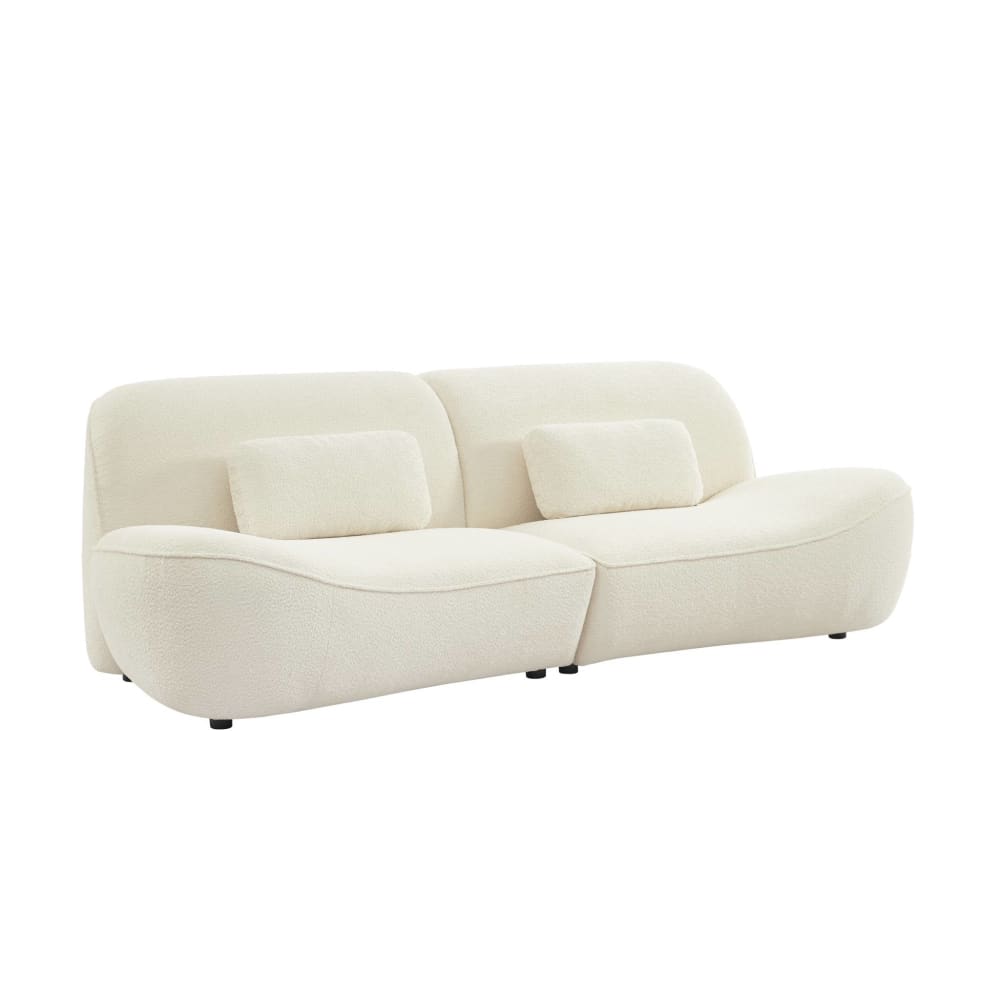 Canapé 3 places en bouclette blanche