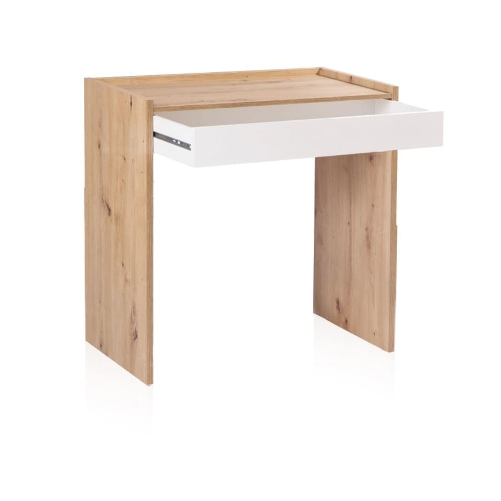 Mesa de escritorio con cajón dess melamina, blanco artik