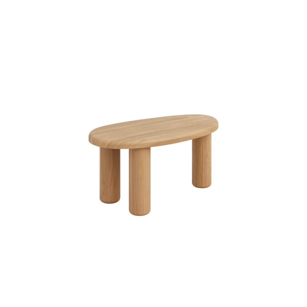 Petite table basse en pin massif verni couleur chêne 61,6 cm