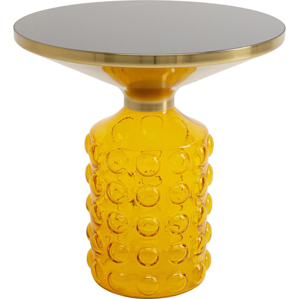 Beistelltisch Aus Glas, Gelb, D50Cm