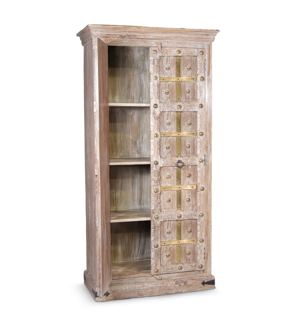 Armoire en bois recyclé beige H 180 cm