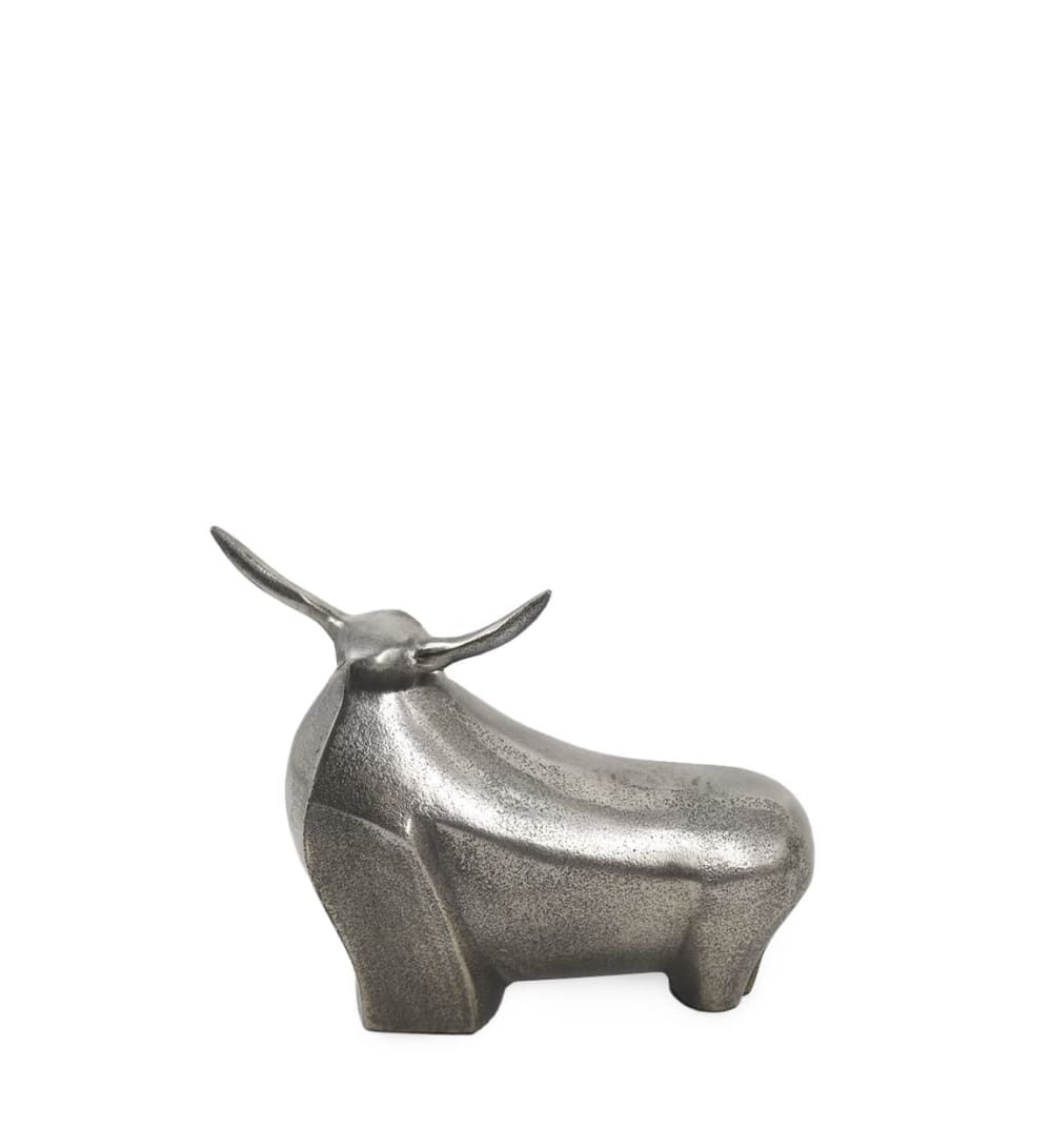 Dekorative Stierfigur aus Aluminium, silber - Maisons Du Monde