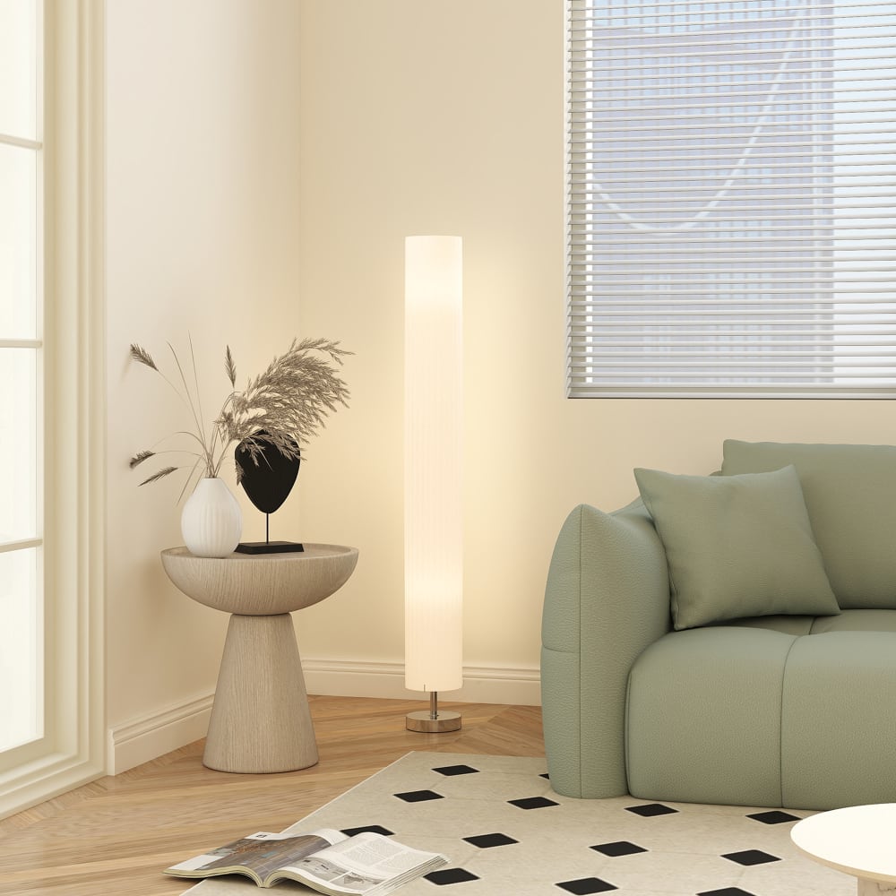 Lampadaire 40 w interrupteur à pied en métal blanc — vue 3