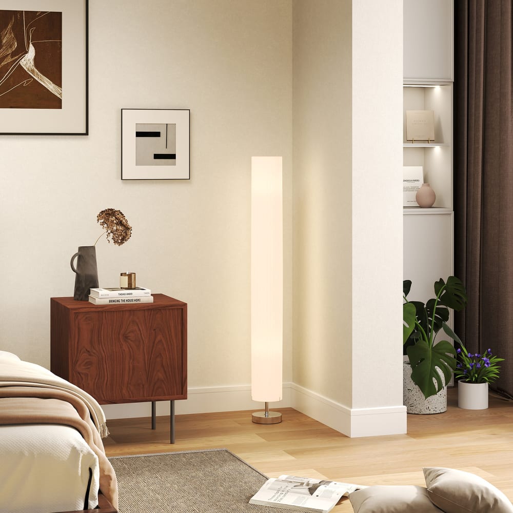 Lampadaire 40 w interrupteur à pied en métal blanc — vue 4