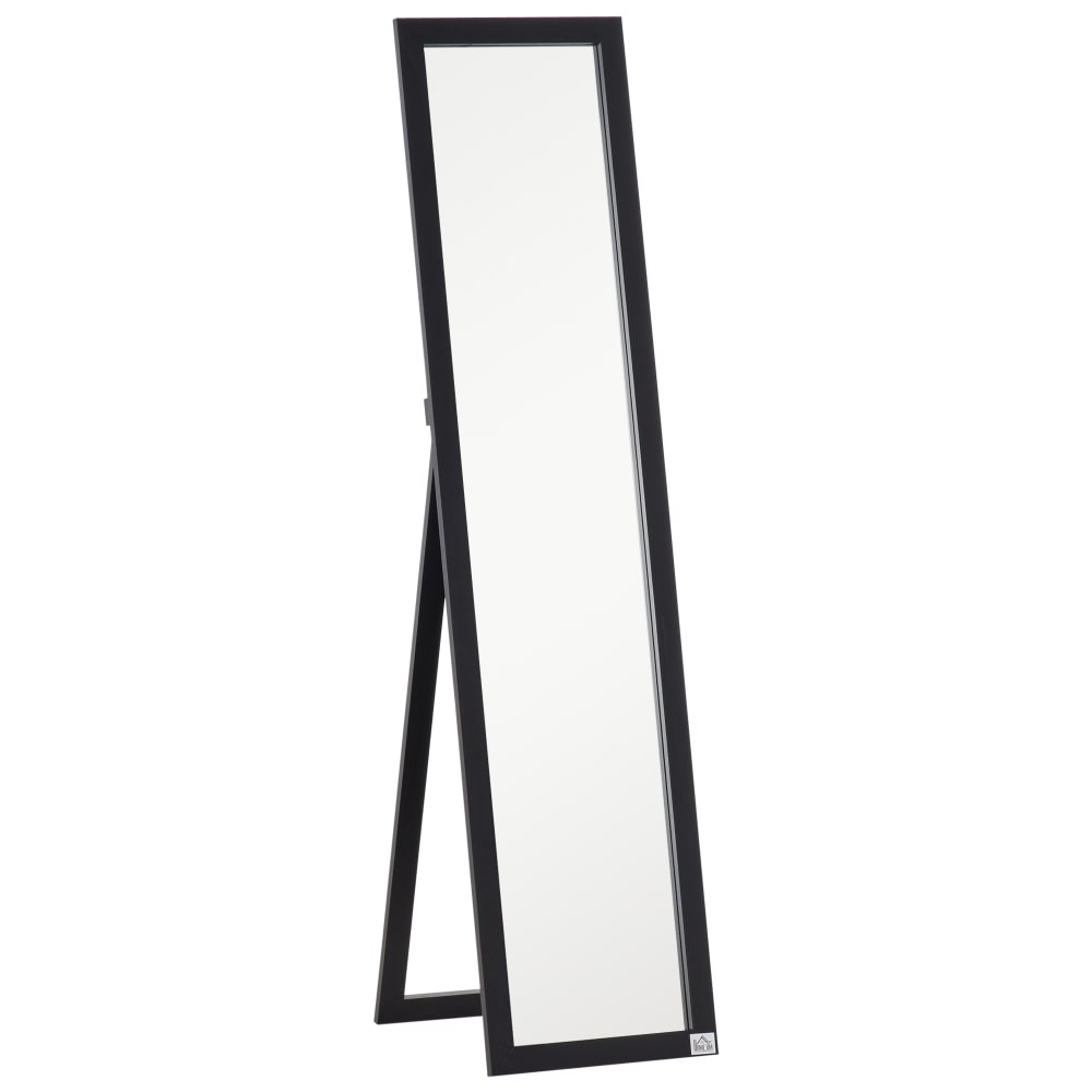 Homcom Schwarzgerahmter Standspiegel 37x37x154cm Rechteck Schwarz Spanplatte