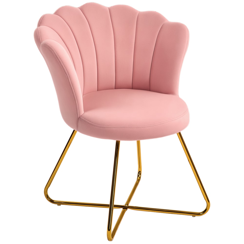 Fauteuil coquillage chaise coiffeuse en acier rose