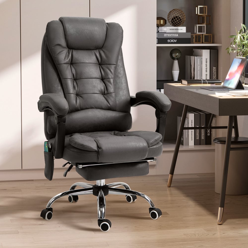 Ergonomischer Bürostuhl, höhenverstellbar & Mikrofaser grau -