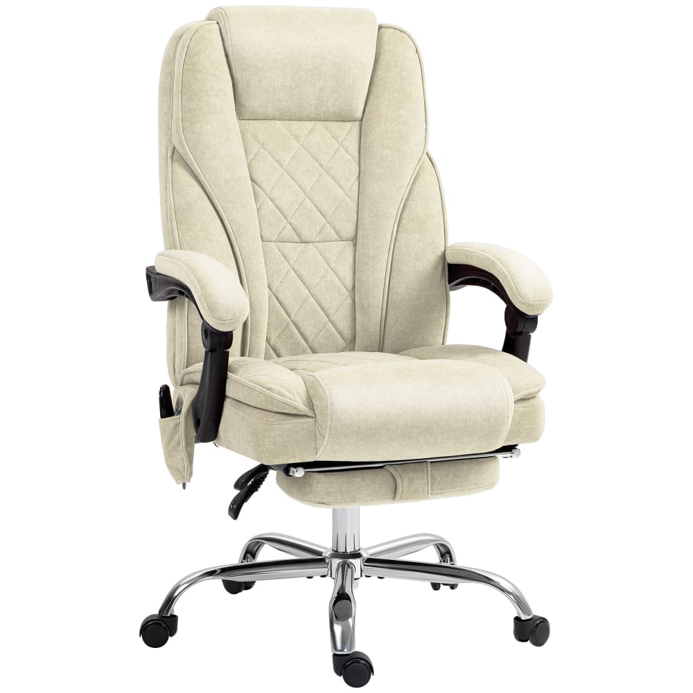 Fauteuil de bureau massant et chauffant hauteur réglable beige