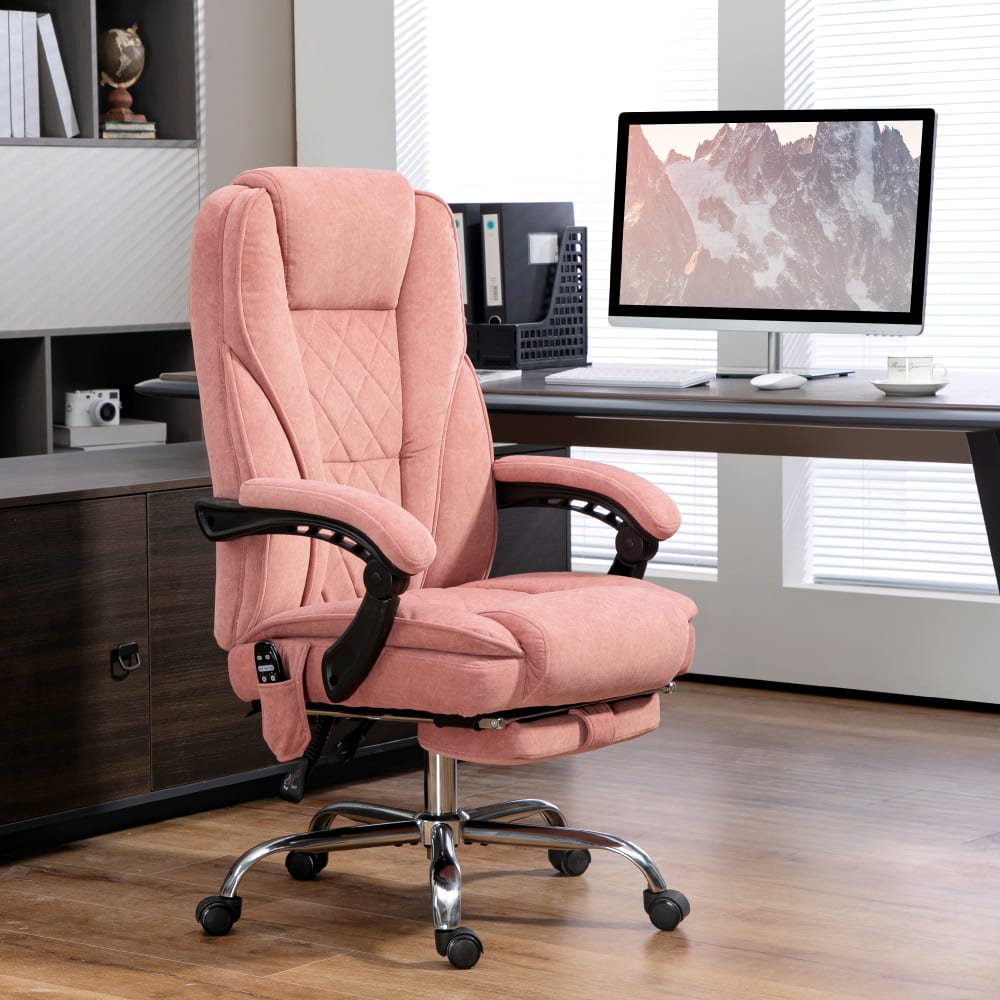 Massage-&Heizbürostuhl, höhenverstellbar, rosa - Maisons Du Monde