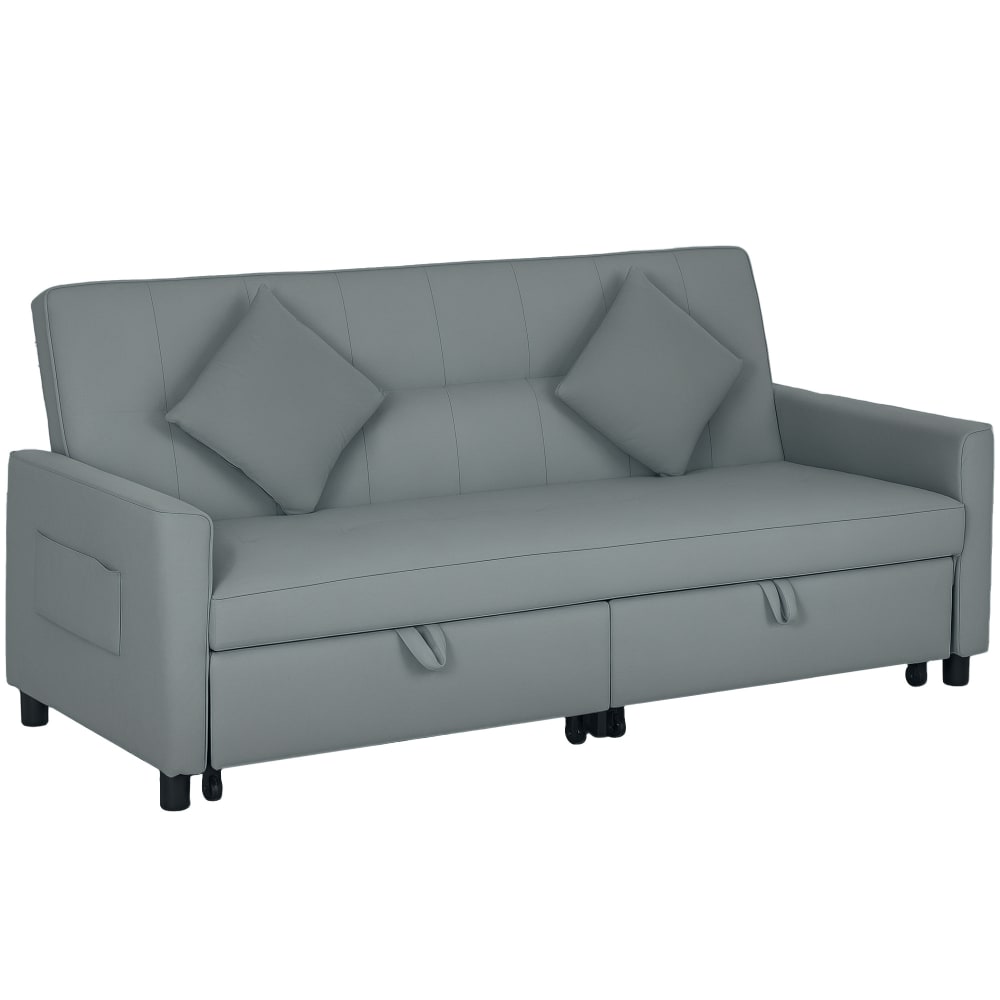 Canapé convertible 3 - tissu velours gris