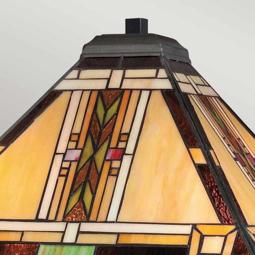 Lampe à poser Acier, Verre d'Art Bronze avec Abat-jour en verre d'art — vue 4