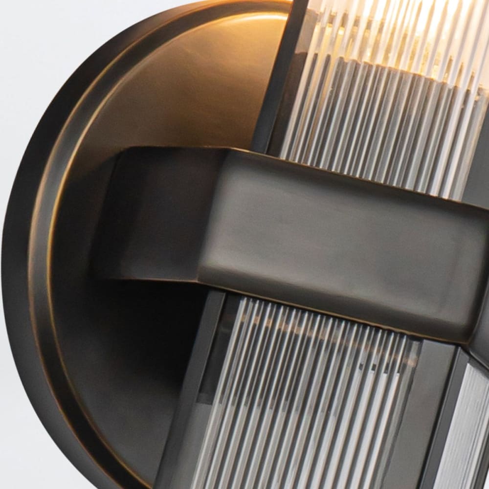 Applique Murale Acier, Verre strié transparent Bronze Urbain — vue 3
