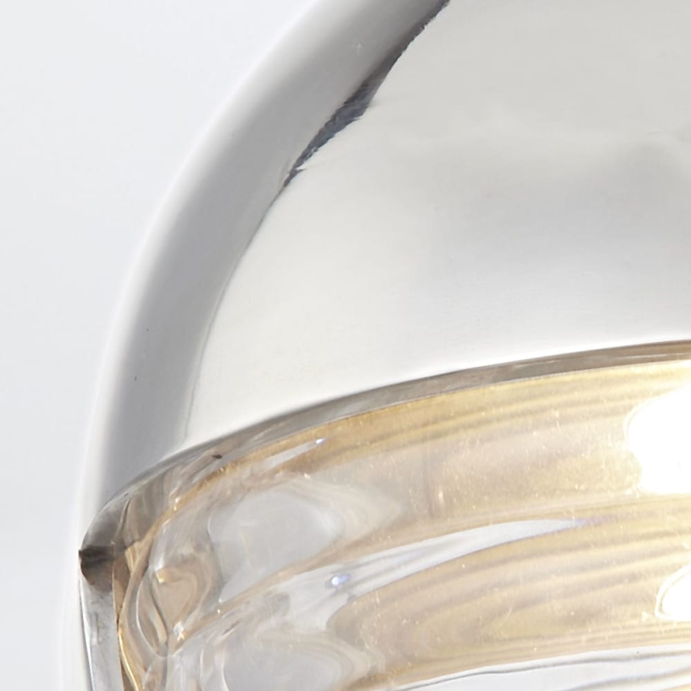 Applique Murale Acier, Verre strié transparent Nickel Poli — vue 4