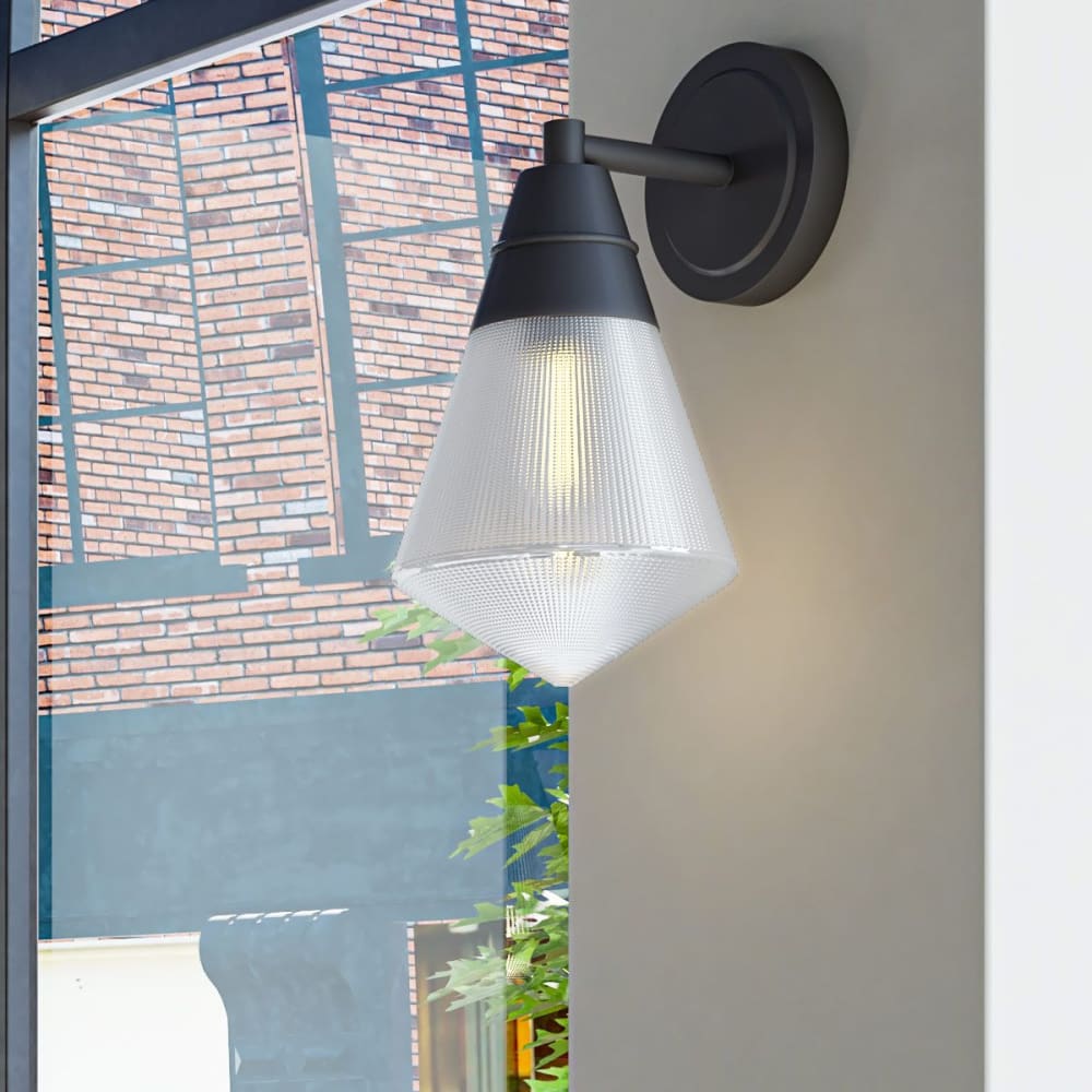 Applique Murale Acier, Clear Prismatic Glass Bronze Urbain — vue 4