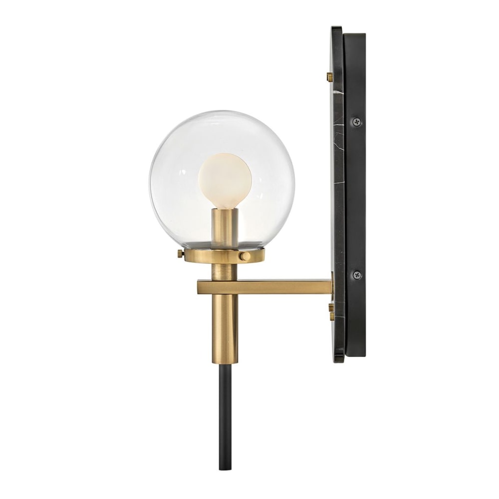 Applique Murale Acier, Verre transparent Noir avec laiton — vue 3