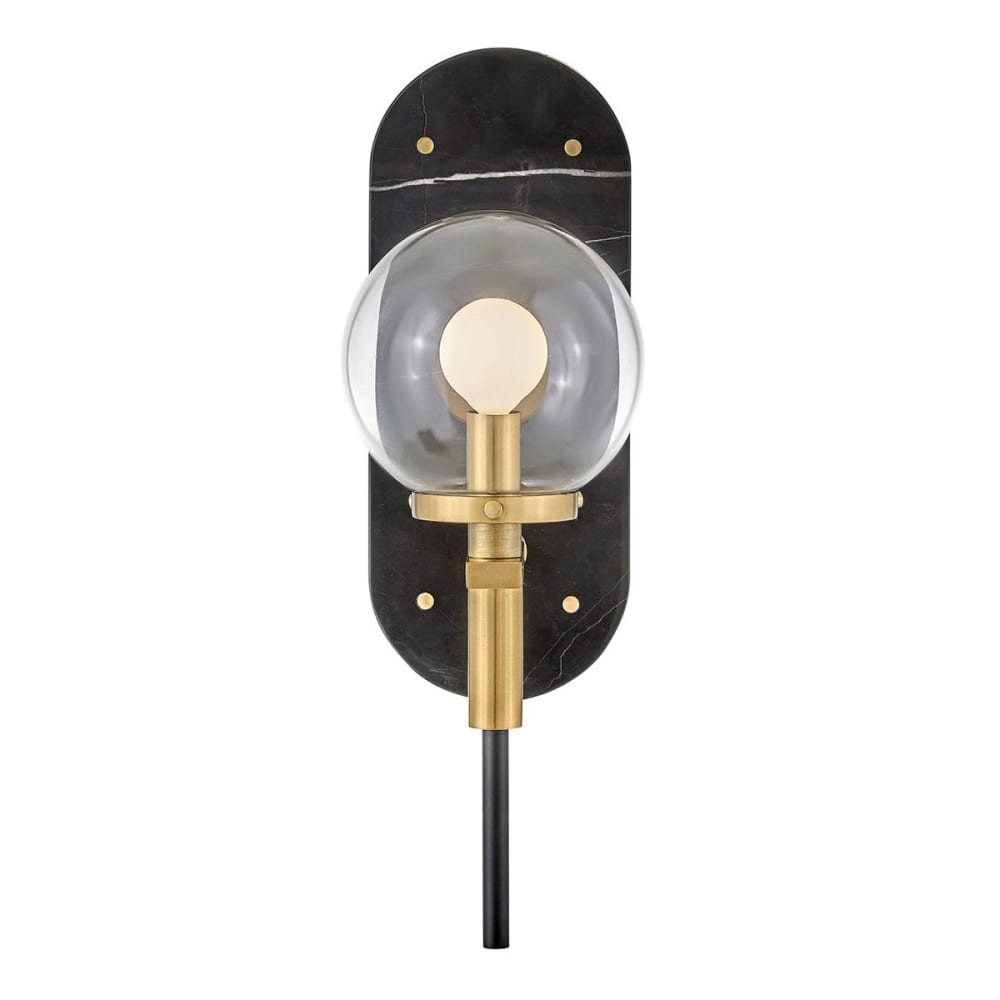 Applique Murale Acier, Verre transparent Noir avec laiton — vue 4