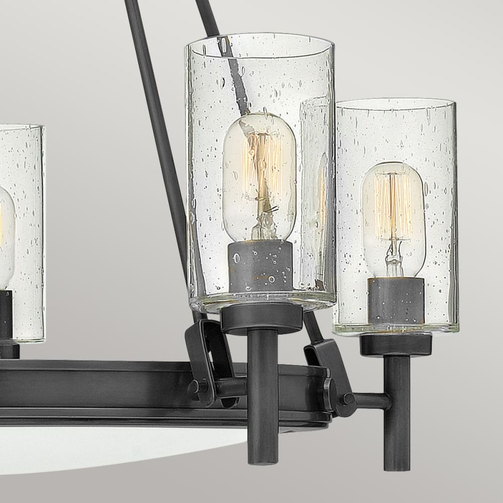 Lustre 5 Lumières Acier, Verre — vue 3
