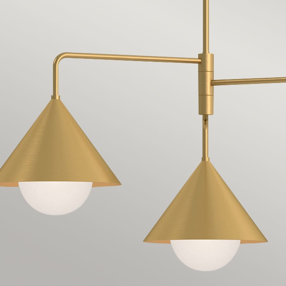 Lustre 3 Lumières Acier, Rotin, Verre Opalin — vue 4