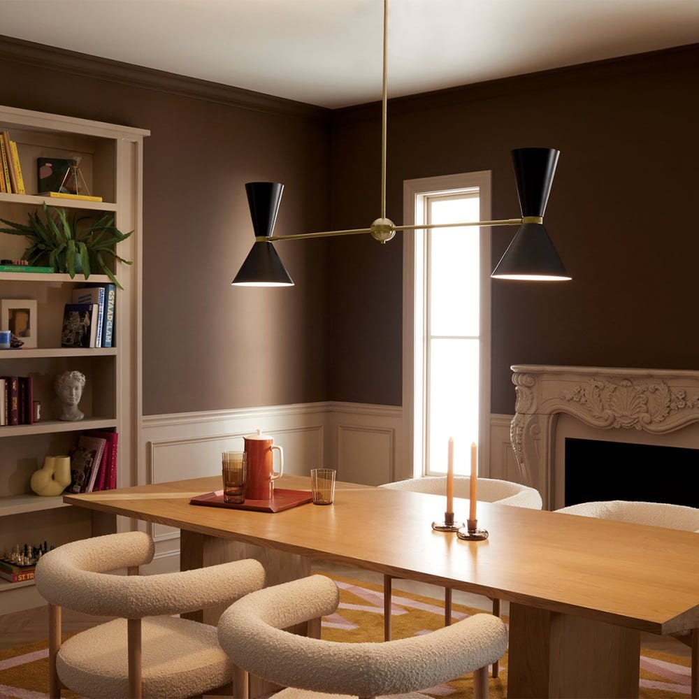 Lustre 4 Lumières acier — vue 3