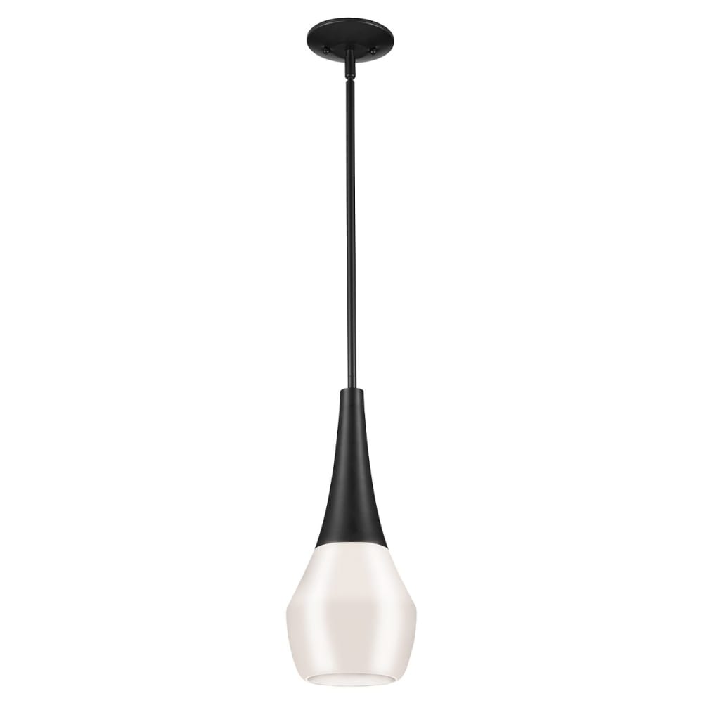 Suspension  1 Lumière	Acier, - opalin