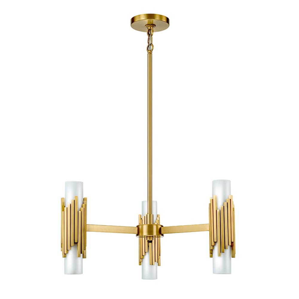 Lustre 6 Lumières Acier, Globe en Verre Opalin — vue 4