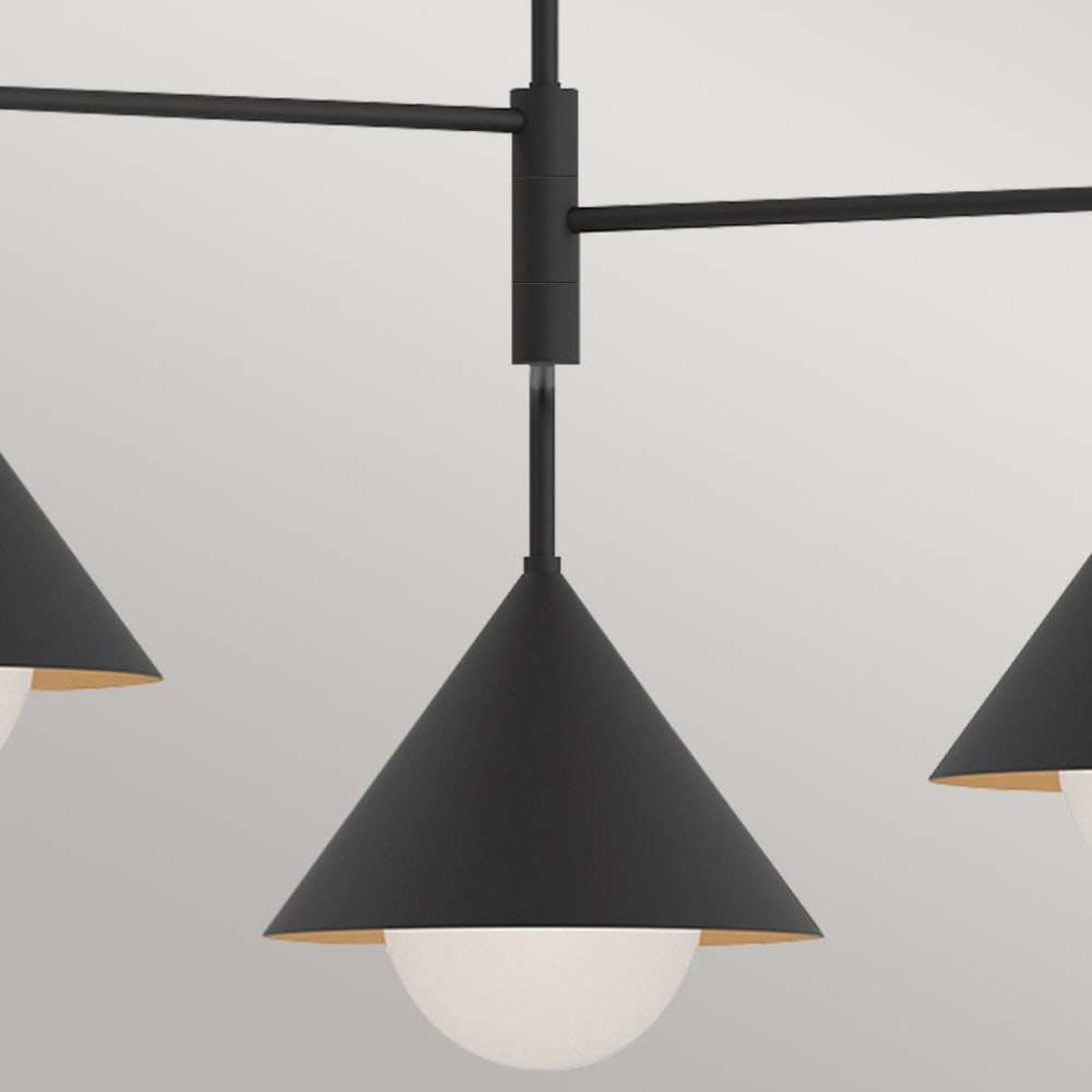 Lustre 3 Lumières Acier, Rotin, Verre Opalin — vue 4