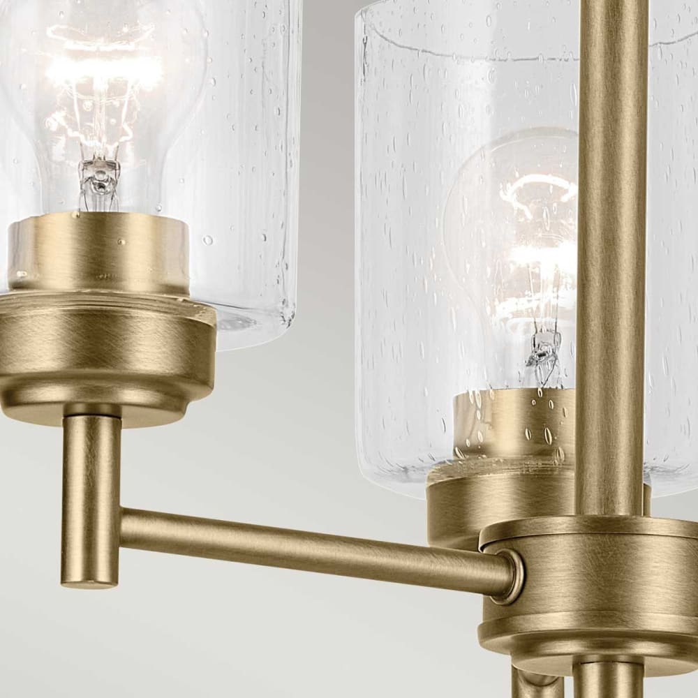 Lustre 3 Lumières Acier, Verre Transparent Bullé — vue 4