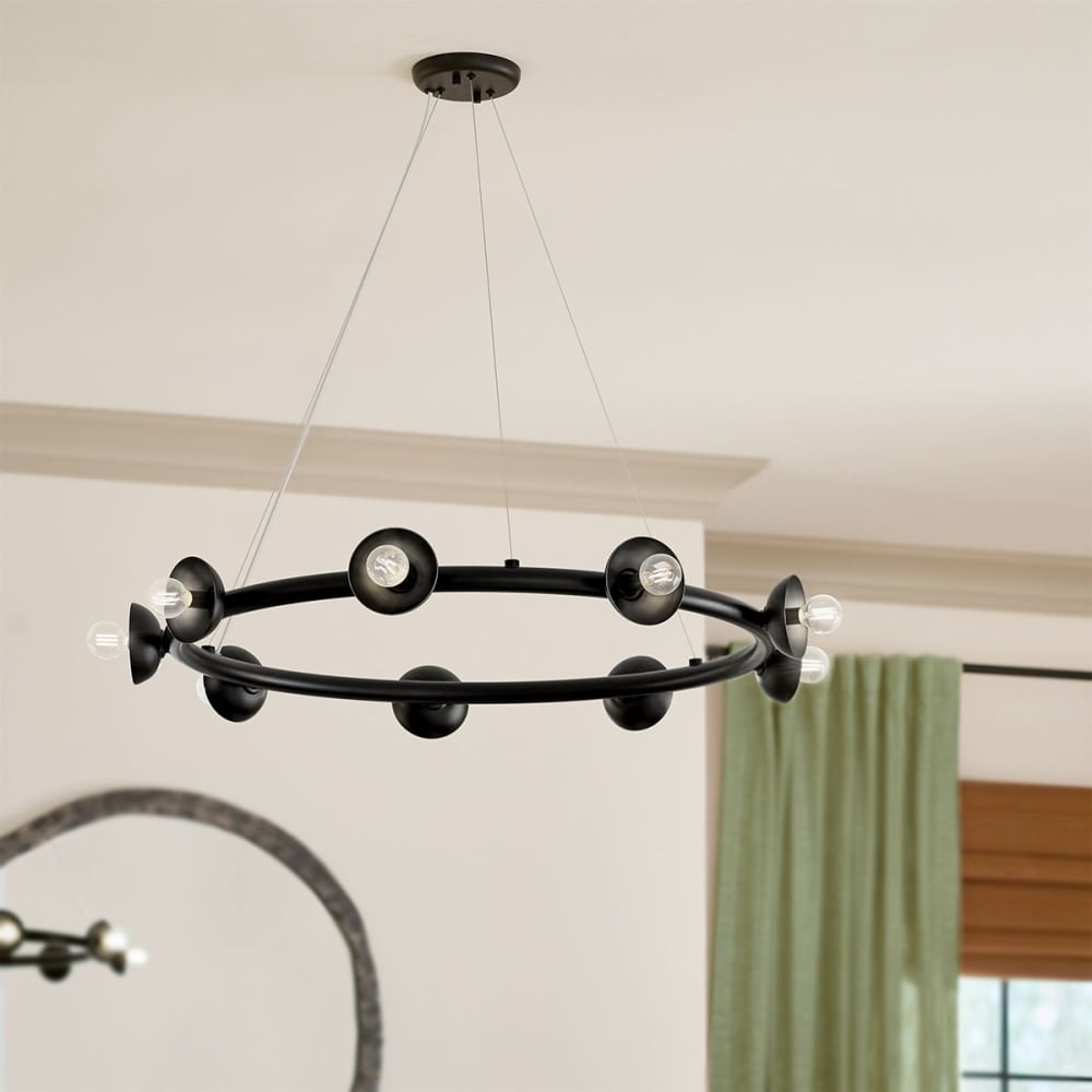 Lustre 9 Lumières Acier — vue 3