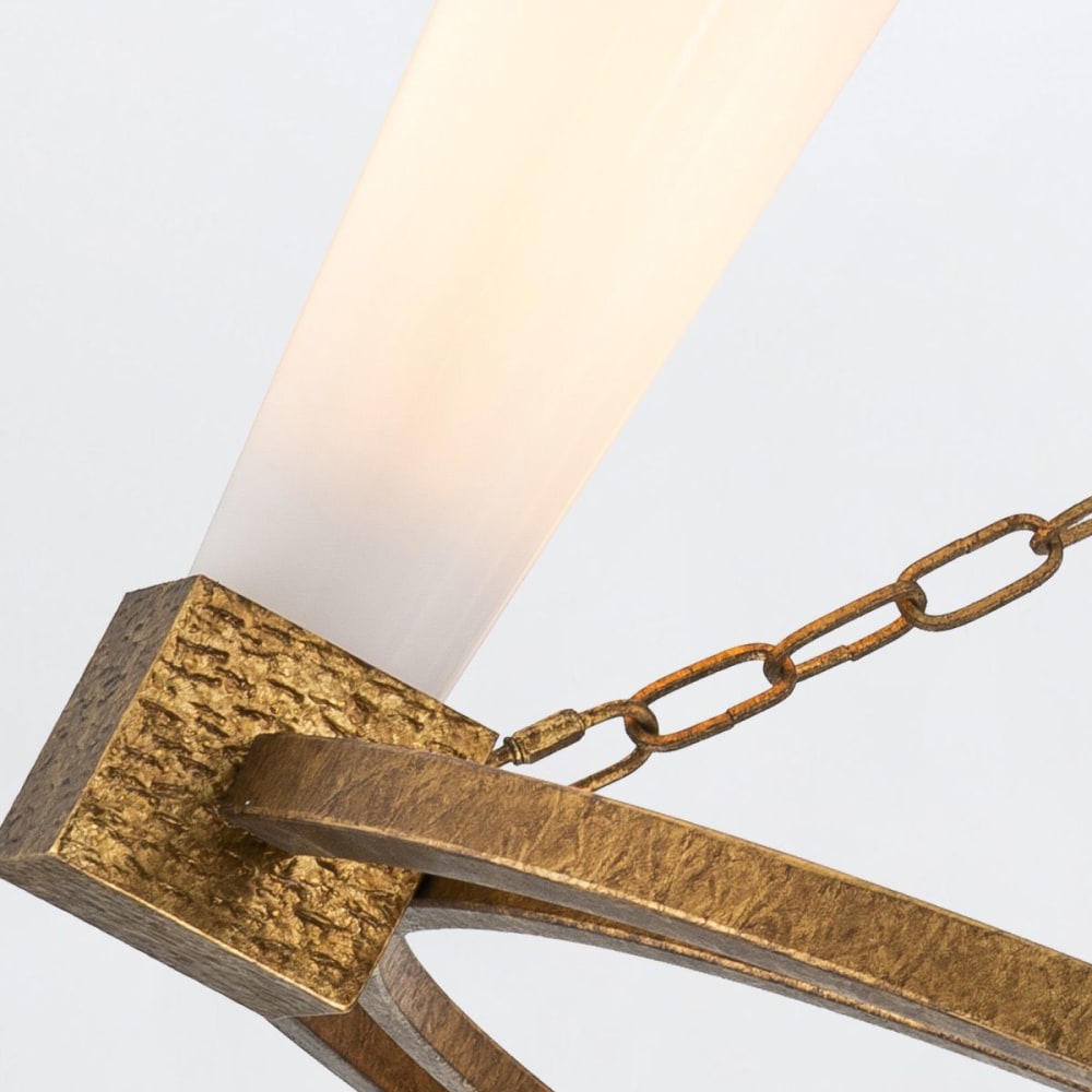 Lustre 4 Lumières Acier, Résine, Verre Opalin — vue 3