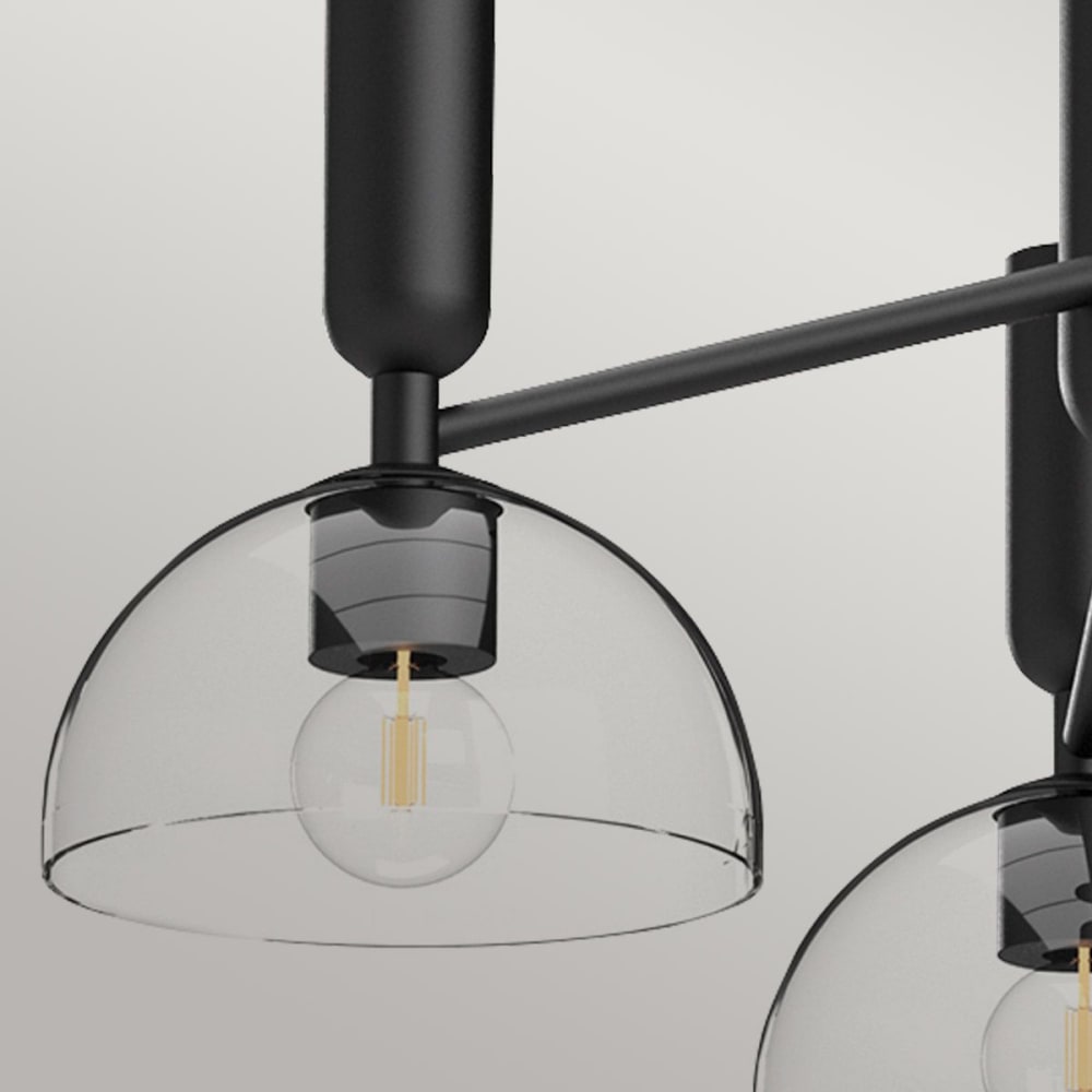 Lustre 3 Lumières Acier, Verre Transparent — vue 3