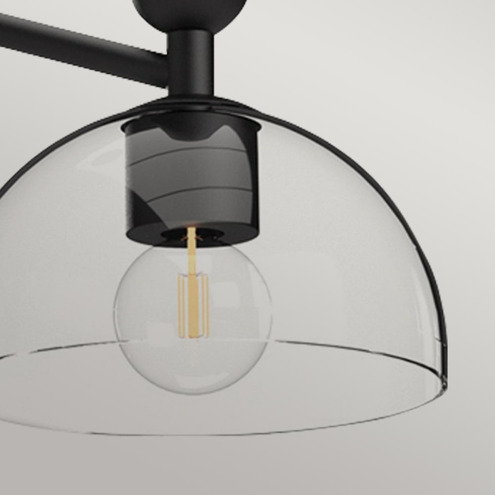 Lustre 3 Lumières Acier, Verre Transparent — vue 4