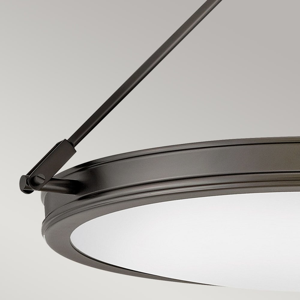 Semi-Plafonnier Acier, Verre Opalin Oxyde Noire — vue 4