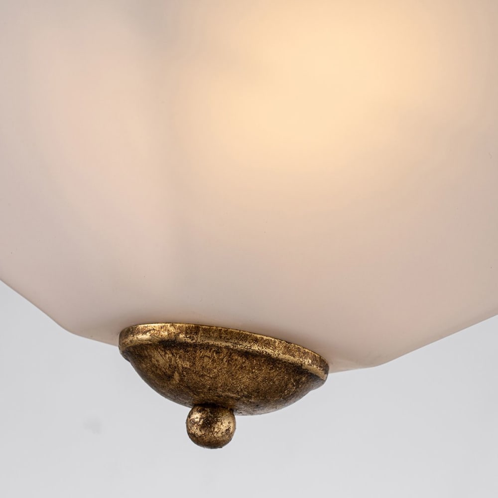 Semi-Plafonnier Acier, Résine, Verre Or délavé — vue 4
