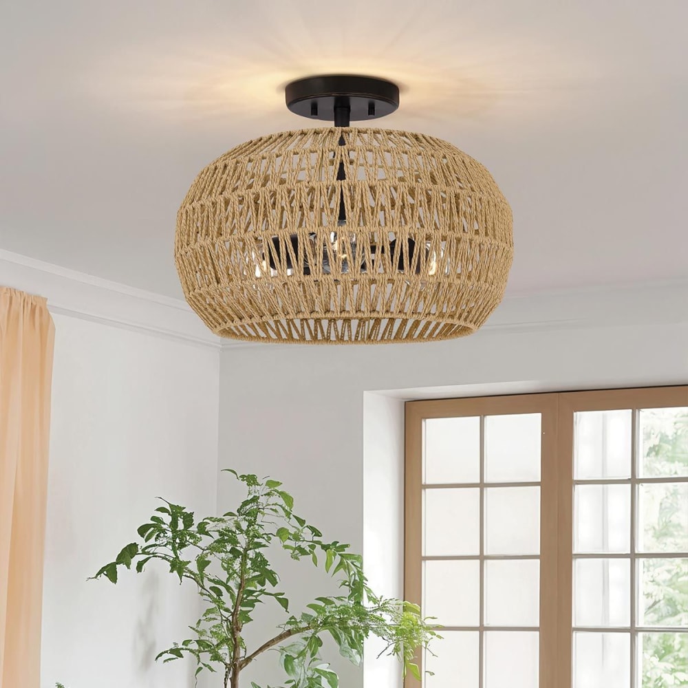 Semi-Plafonnier Acier, Verre Naturel Bronze palladien — vue 3