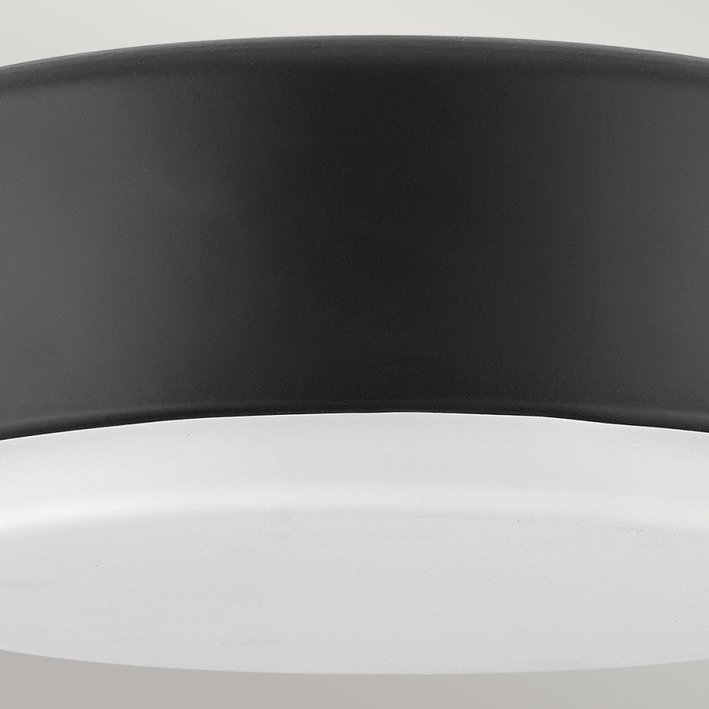 Plafonnier Acier, Verre Opalin Noir — vue 4