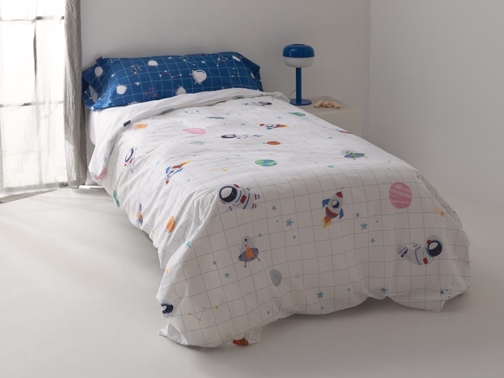 Parure housse de couette 2 pièces 100% Coton Multicolore 140x200 cm