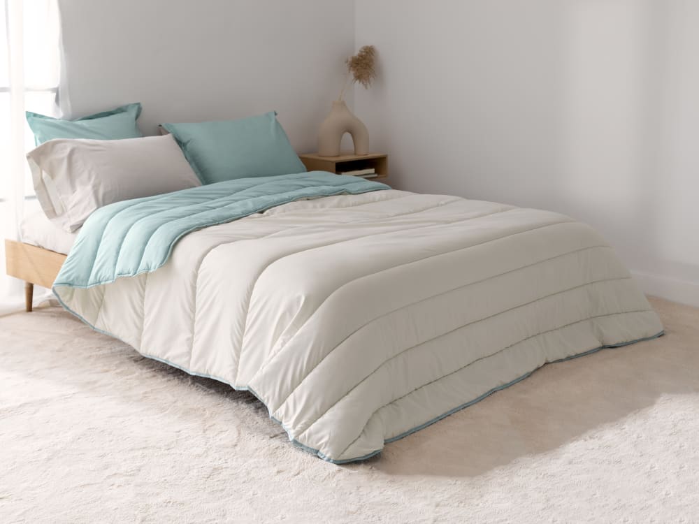 Steppdecke aus 100 % Mikrofaser 240x260 cm Minze - Maisons Du