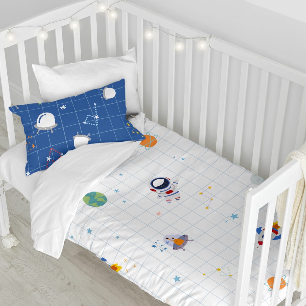 Parure housse de couette 2 pièces 100% Coton Multicolore 100x120 cm