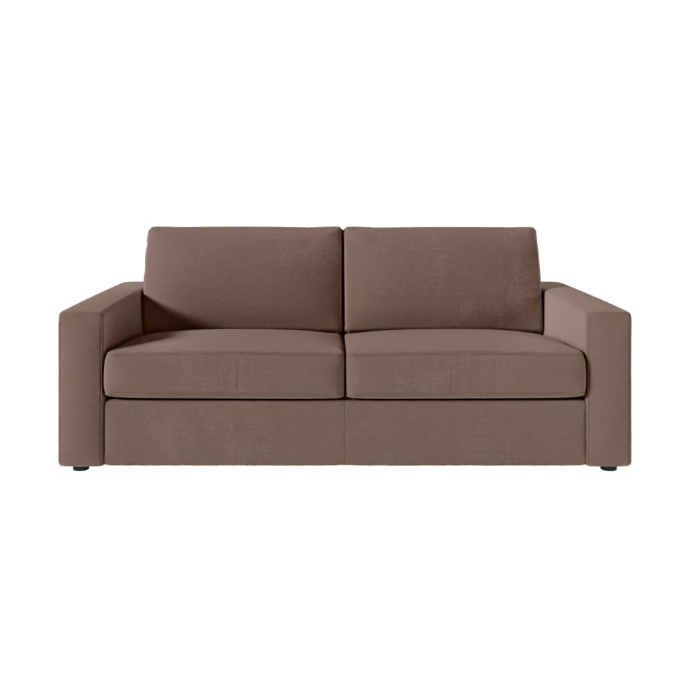 Canapé convertible couchage 140x190cm matelas 17cm tissu marron