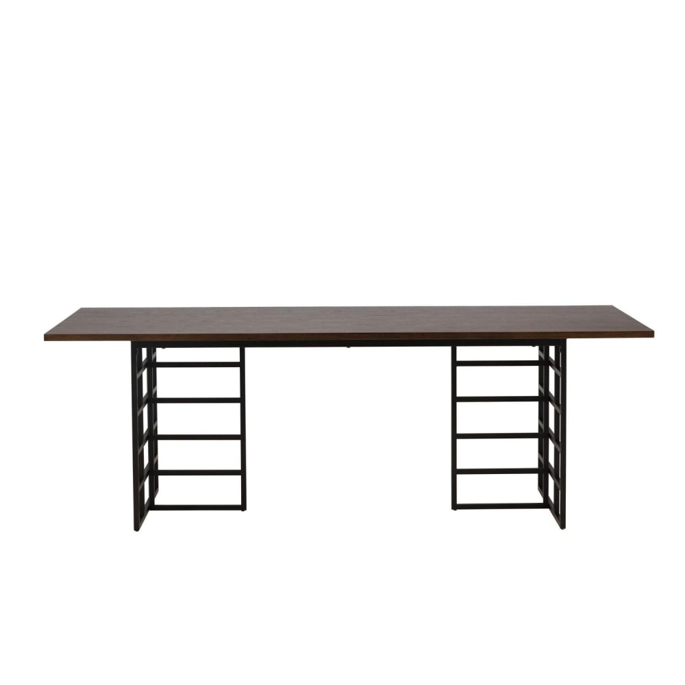 Venture Home Esstisch Ystad 220cm mit Stahlgestell, Mokka/Schwarz Braun Spanplatte